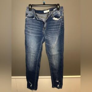 KanCan Medium Light Blue Denim Jeans with Gold Stitching